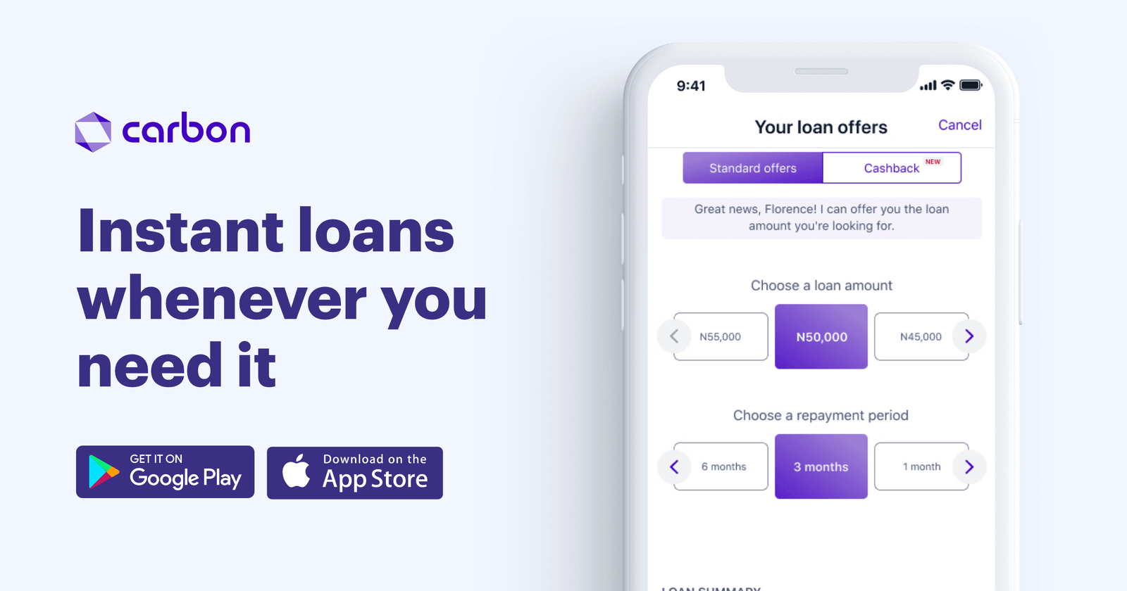 Carbon online loan banking